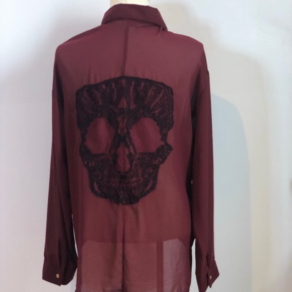 Burgundy blouse Seduction size large - Picture 3 of 4